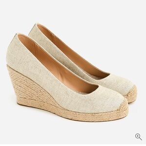 J. Crew Seville Espadrille Wedges In Metallic Canvas
